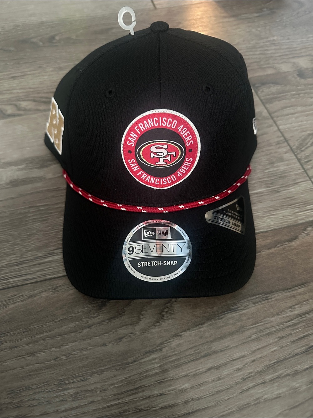 New Era Black San Francisco 49ers Rope-Trim Stretch-Snap Cap